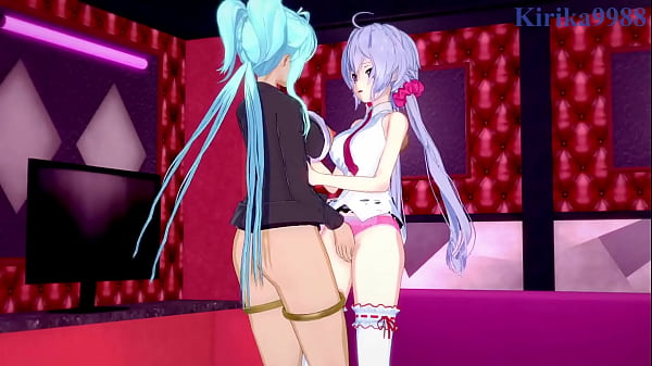 Chris Yukine and Cagliostro and Tsubasa Kazanari and Kanade Amō intense lesbian play and futanari sex. – Symphogear Hentai